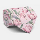 かわいい花婿の友人たちへのチューリップの花 ネクタイ (ロール)