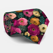 かわいい花婿の友人への贈り物 ラナンキュラス 花柄 ネクタイ (ロール)