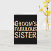 かわいい花婿の素晴らしい姉妹花嫁チームの結婚式 カード (黄色い花)