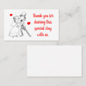 かわいい花嫁さん、マンガレッ結婚ドさんありがとう プレイスカード (正面/裏面)