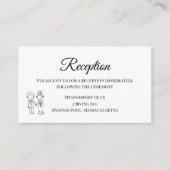 かわいい花嫁と新郎　黒と白のウェディング・レセプション エンクロージャーカード (正面)