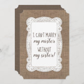 かわいい花嫁のメイド/メイド・オブ・オーナー（花嫁付き添い人）提案 招待状 (正面/裏面)