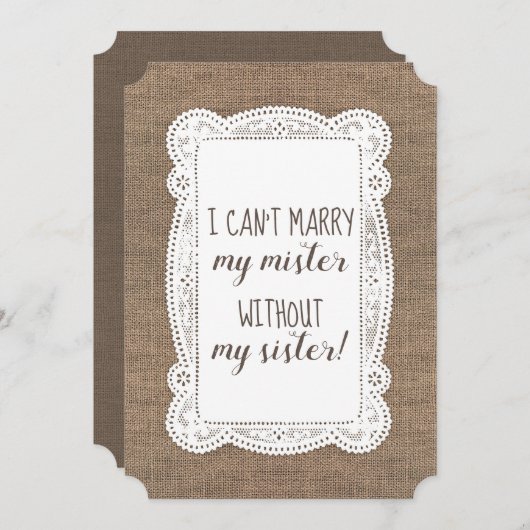 かわいい花嫁の介添人 / 婚約者へのプロポーズ 招待状 (正面/裏面)