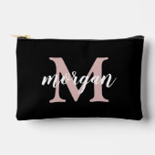 かわいい花嫁の仲間へのギフト | 黒のモノグラム アクセサリーポーチ (正面)