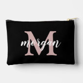 かわいい花嫁の女の子のイニシャル入りウェディングパーティーギフト | ブラック アクセサリーポーチ (裏面)