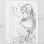 かわいい花嫁の女の子の塗り絵 (正面/裏面)