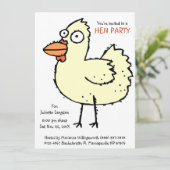 かわいい花嫁の女友達パーティー 白いメンドリの漫画 招待状 (スタンド正面)