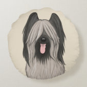 かわいい花嫁の漫画の犬 ラウンドクッション (裏面)