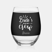 かわいい花嫁の結婚乗務員の名前 ステムなしワイングラス (裏面)