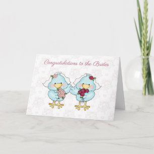 かわいい花嫁の鳥レズ結婚ビアンおめでとう カード