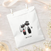 かわいい花嫁 |新郎結婚の猫 フェイバーバッグ (クリップ留めされた状態)