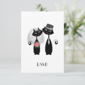 かわいい花嫁 | 花婿 結婚 猫 個別の出欠確認 出欠カード (スタンド正面)