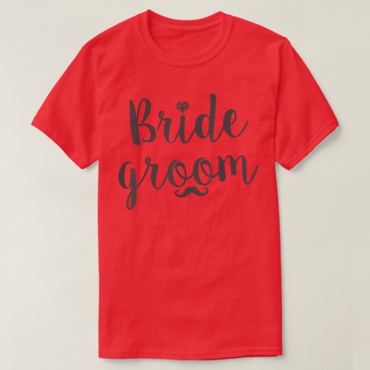 かわいい花嫁 花婿 面白い結婚式 パーティー と バチェラー Tシャツ (デザイン正面)