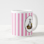 かわいい花庭師ピットブル（リットブリンドルホワイト3） ジャンボコーヒーマグカップ (正面右)