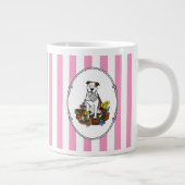 かわいい花庭師ピットブル（リットブリンドルホワイト3） ジャンボコーヒーマグカップ (右)