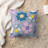 かわいい花春フローラ植物学カラフル クッション (ブランケット)