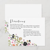 かわいい花束のフラワーディレクション情報カード招待状 エンクロージャーカード (正面/裏面)