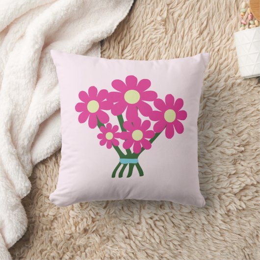 かわいい花束 クッション (ブランケット)