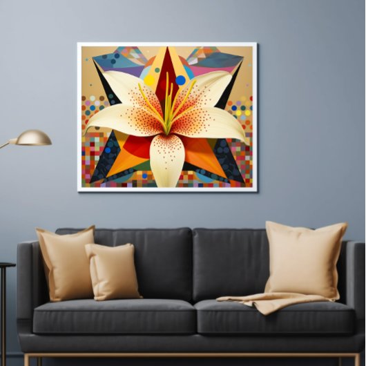 かわいい花束 ユリ プリント可能 ポスター