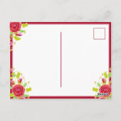 かわいい花柄のありがとう ポストカード (裏面)