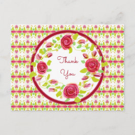 かわいい花柄のありがとう ポストカード