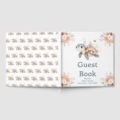 かわいい花柄のカメ ベビーシャワー ゲストブック (全面)