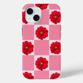 かわいい花柄のガーリーなデザイン iPhone 15ケース