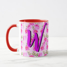 かわいい花柄のコーヒーマグカップ、美しいピンクの花 マグカップ