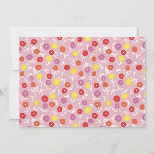 かわいい花柄のドitsy子供用メモカード ノートカード (裏面)