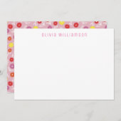 かわいい花柄のドitsy子供用メモカード ノートカード (正面/裏面)