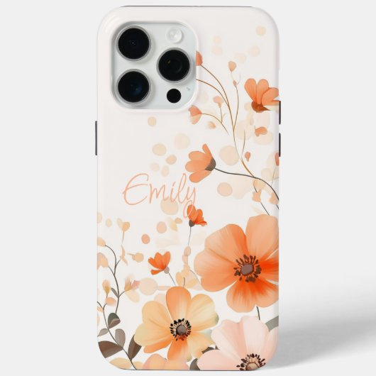 かわいい花柄の名前iPhoneケース Case-Mate iPhoneケース (裏面)