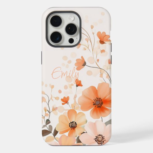 かわいい花柄の名前iPhoneケース iPhoneケース (裏面)