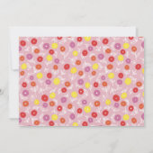 かわいい花柄の子供向けグリーティングカード ノートカード (裏面)