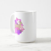 かわいい花柄の子鹿 コーヒーマグカップ (正面左)