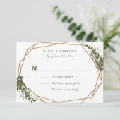 かわいい花柄の幾何学的なRSVPカード 出欠カード (スタンド正面)