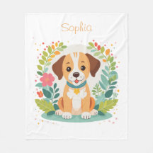 かわいい花柄の犬の子犬