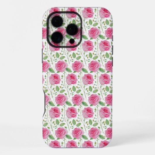 かわいい花柄の繰り返し模様 iPhoneケース (裏面)