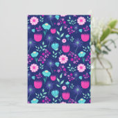 かわいい花柄の背景 招待状 (スタンド正面)