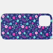 かわいい花柄の背景 Case-Mate iPhoneケース (裏面 (横))