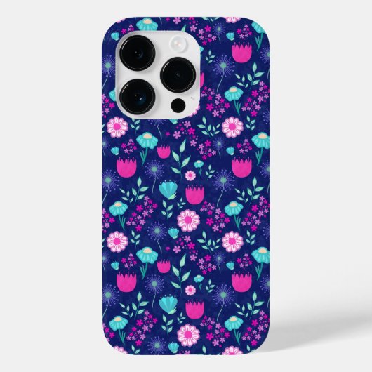 かわいい花柄の背景 Case-Mate iPhoneケース (裏面)