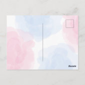 かわいい花柄の虹色の恐竜ハッピー誕生日パーティー ポストカード (裏面)