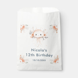 かわいい花柄クラゲの誕生日パーティー フェイバーバッグ