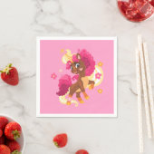  かわいい花柄ユニコーン スタンダードカクテルナプキン (インサイチュ)
