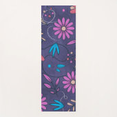 かわいい花柄紫グランジの背景 | ヨガマット (正面)
