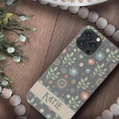 かわいい花柄 オーダーメイド 名前入り おもしろい iPhoneケース