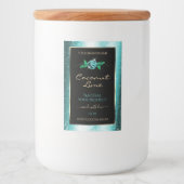 かわいい花柄 ティール ブラック 商品ラベル ソフト グリッター フードラベル (正面)