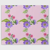 かわいい花柄 ラッピングペーパー (フラット)