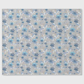 かわいい花柄、花、花柄 ラッピングペーパー (フラット)