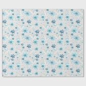 かわいい花柄、花、花柄 ラッピングペーパー (フラット)