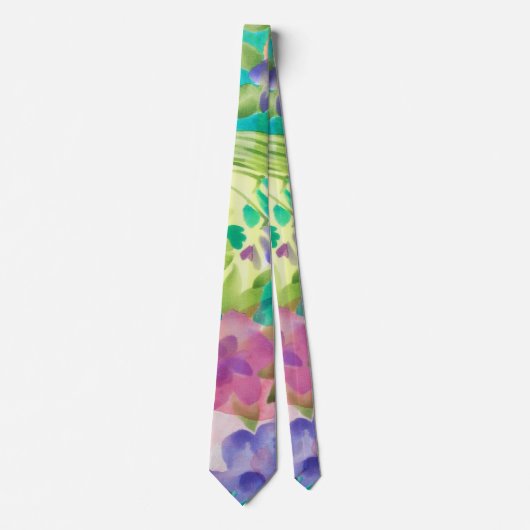 かわいい花水彩手絵を描デザイン ネクタイ (正面)